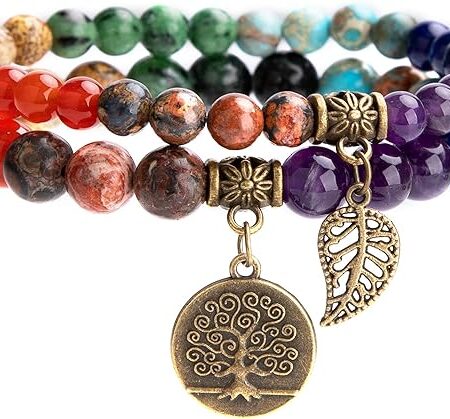 Pulsera de cristales de piedras curativas para Equilibrar los Shakras