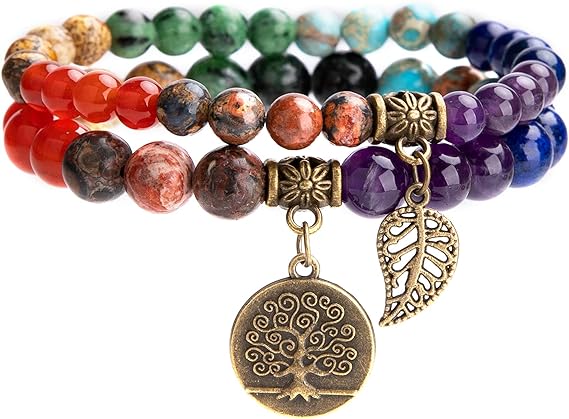 Pulsera de cristales de piedras curativas para Equilibrar los Shakras