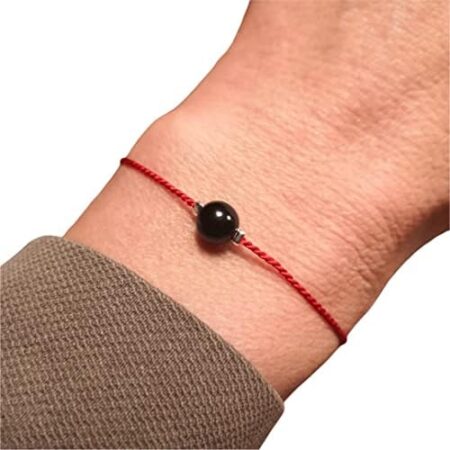 Pulsera turmalina negra hilo rojo